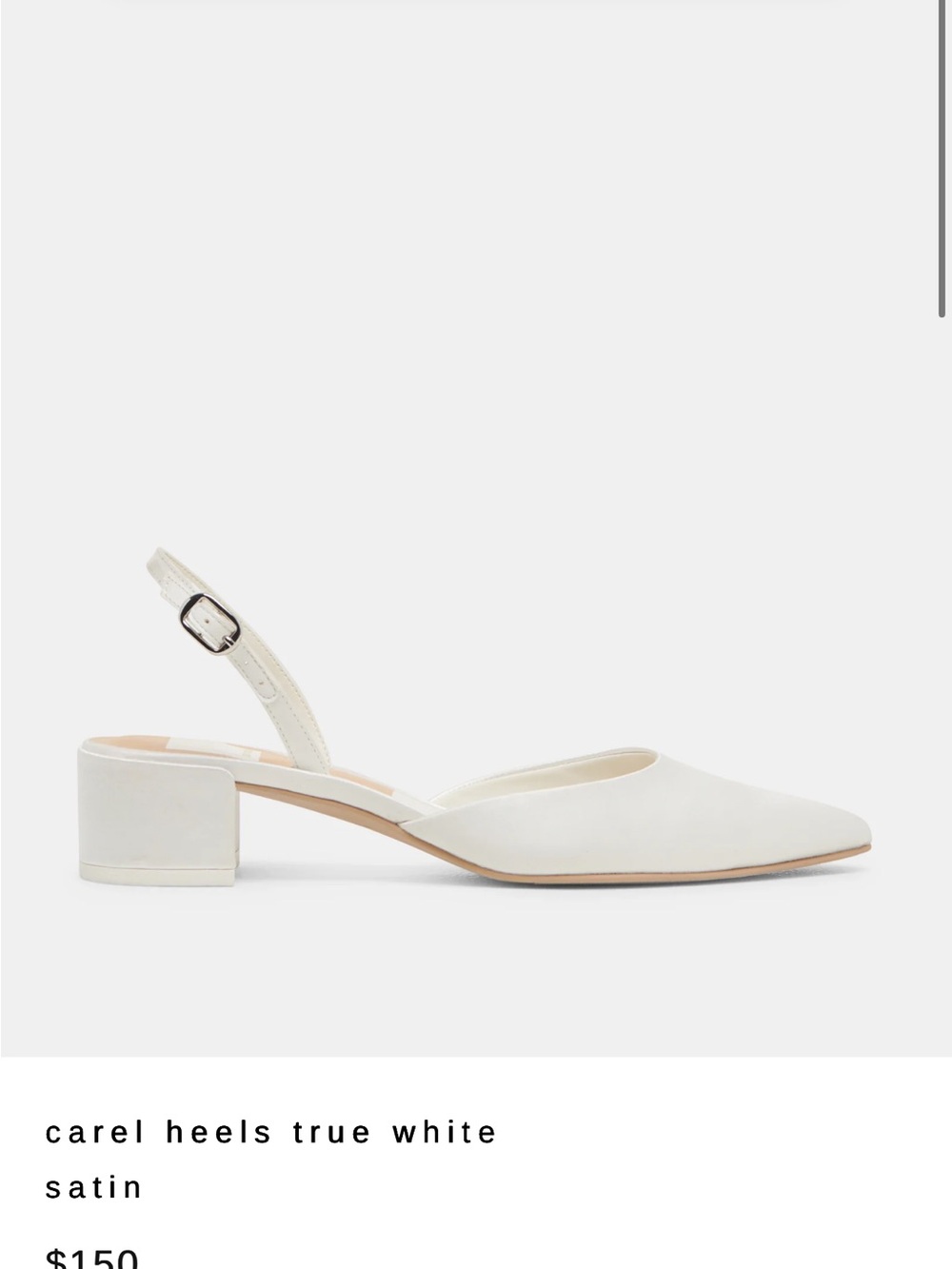 DOLCE VITA CAREL HEELS TRUE WHITE SATIN